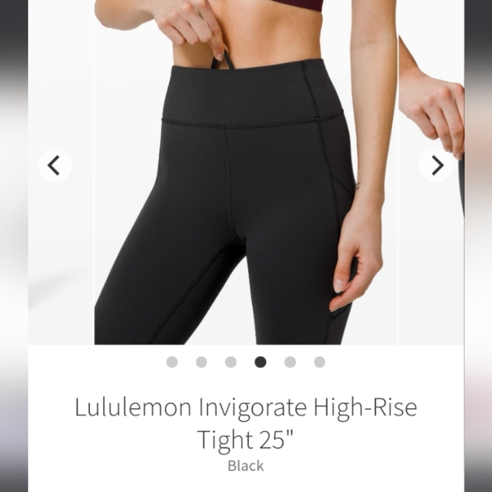 NWT 🍋 LULULEMON 🍋   INVIGORATE 25"   Black Size 4